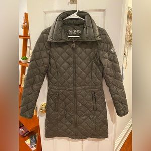 XS Michael Kors green puffer coat